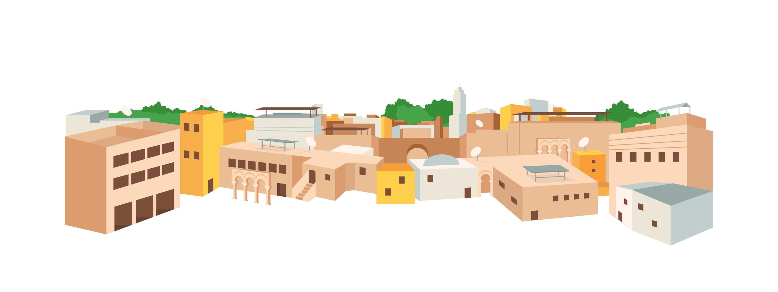 Arab medina flat color vector object