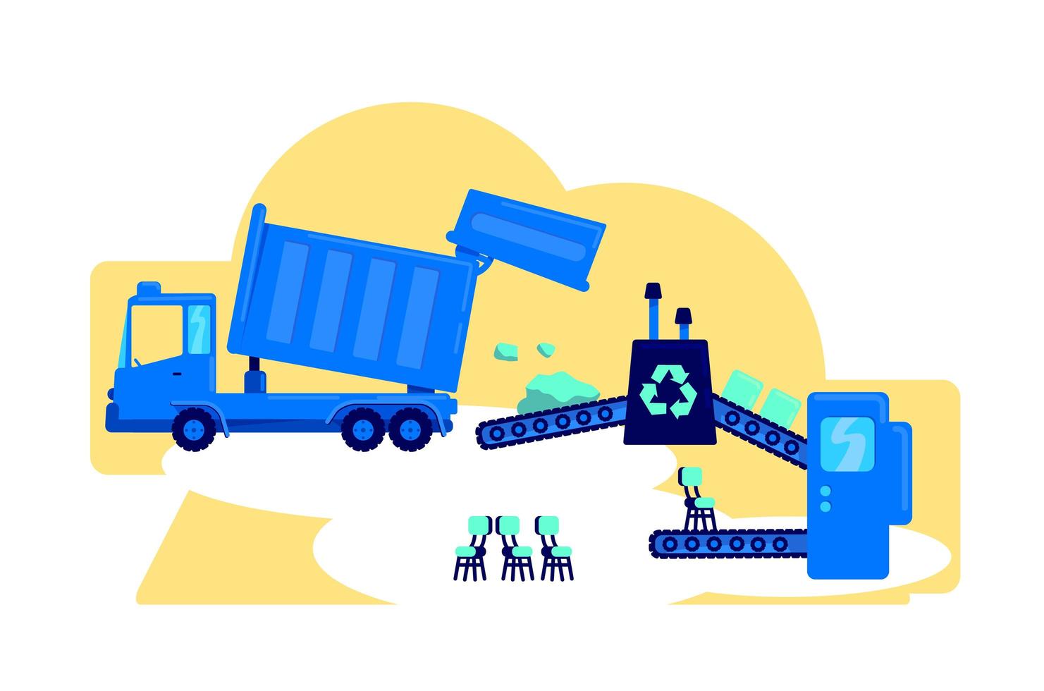 Waste management flat concept vector illustration