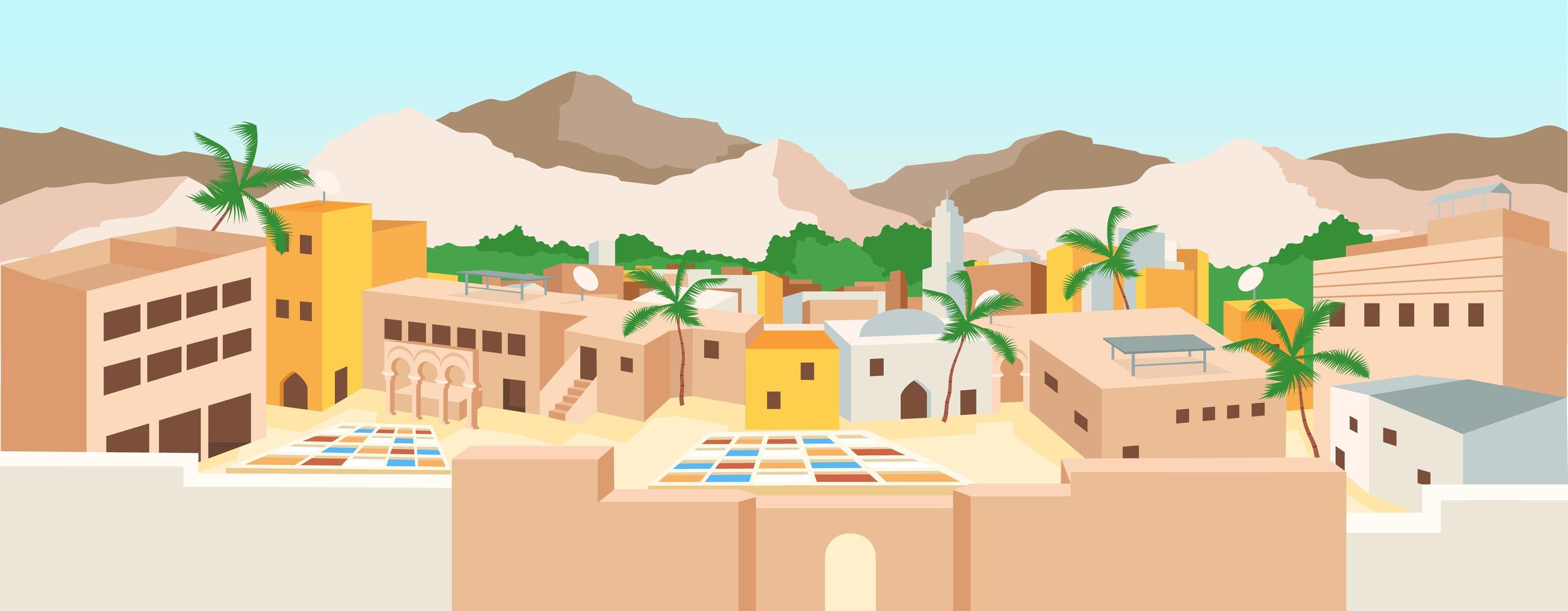 Tunisian medina vector illustration