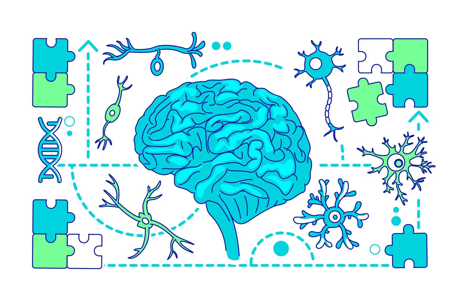 neurología, neurociencia concepto de línea delgada ilustración vectorial vector