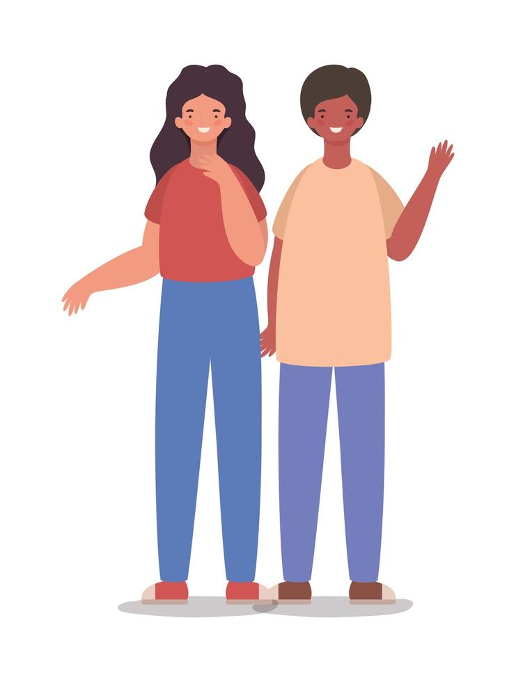 Isolated happy woman and man cartoon vector design