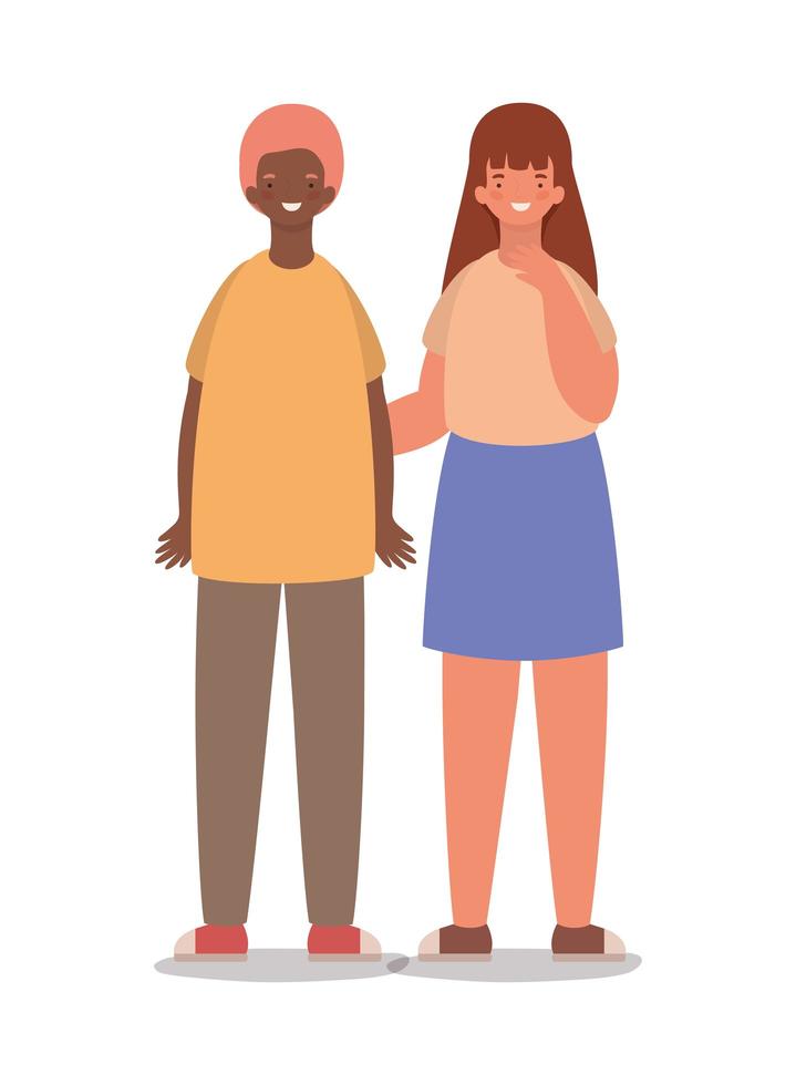 Isolated happy woman and man cartoon vector design