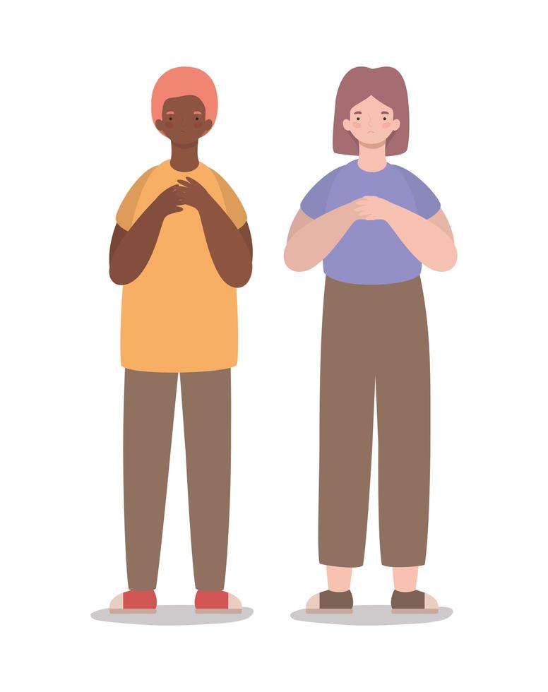 Isolated sad woman and man cartoon vector design