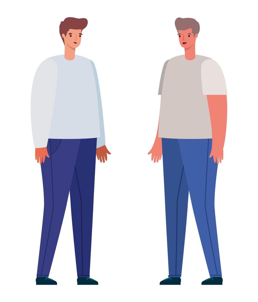 Men avatars cartoons vector design