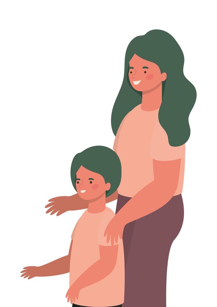 Mother with son vector design