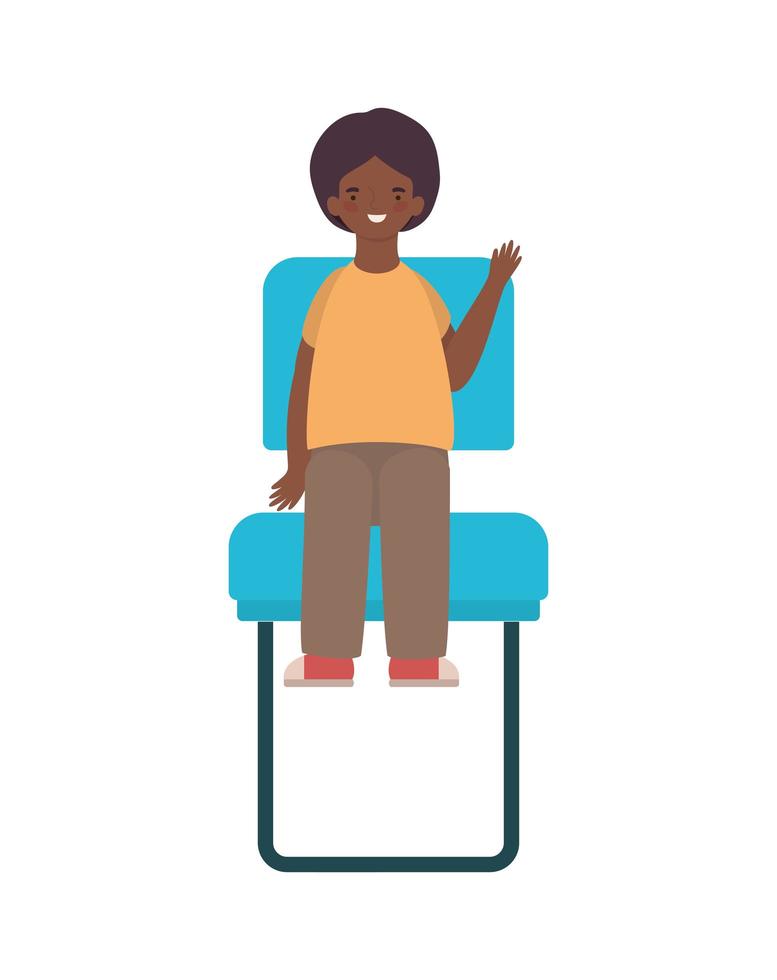 Isolated boy cartoon sitting on seat vector design