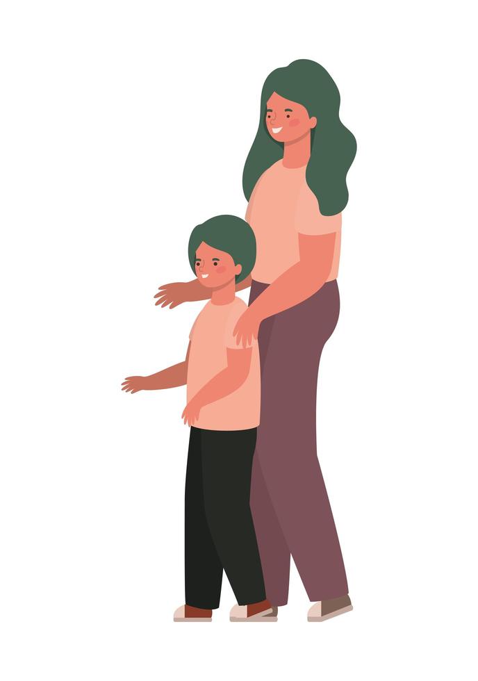 Mother with son vector design