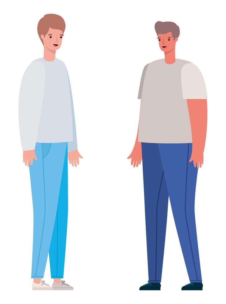 Men avatars cartoons vector design