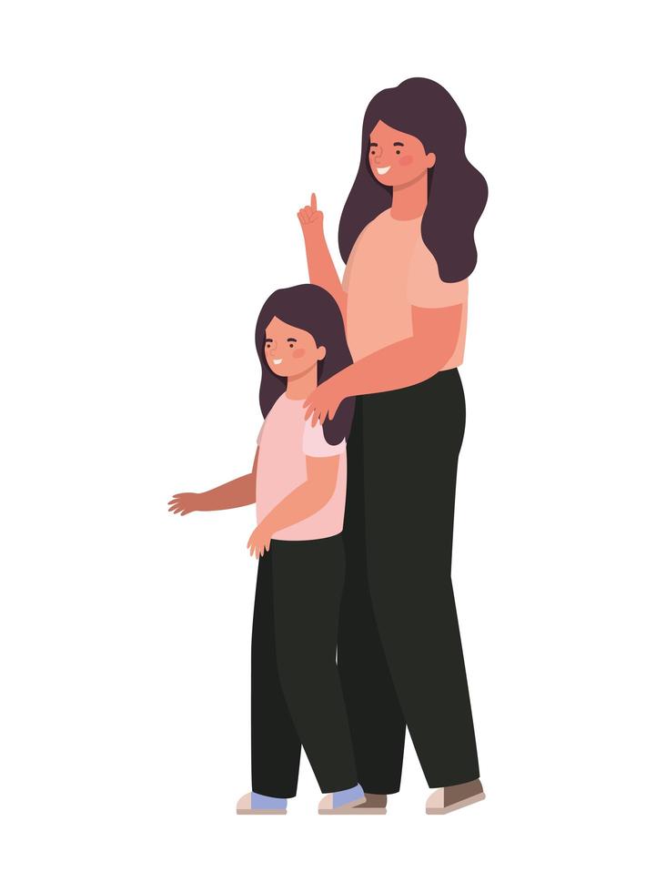 Mother with daughter vector design