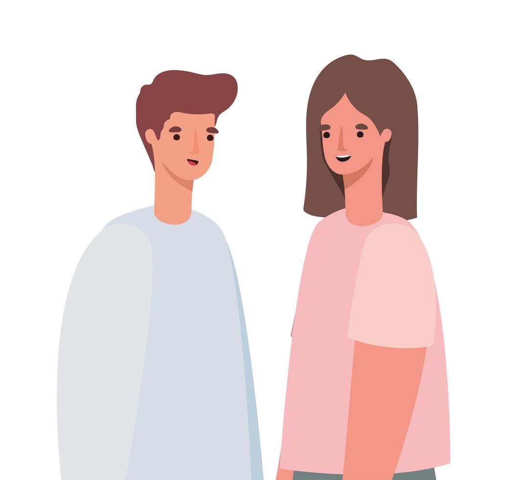 Woman and man avatar vector design