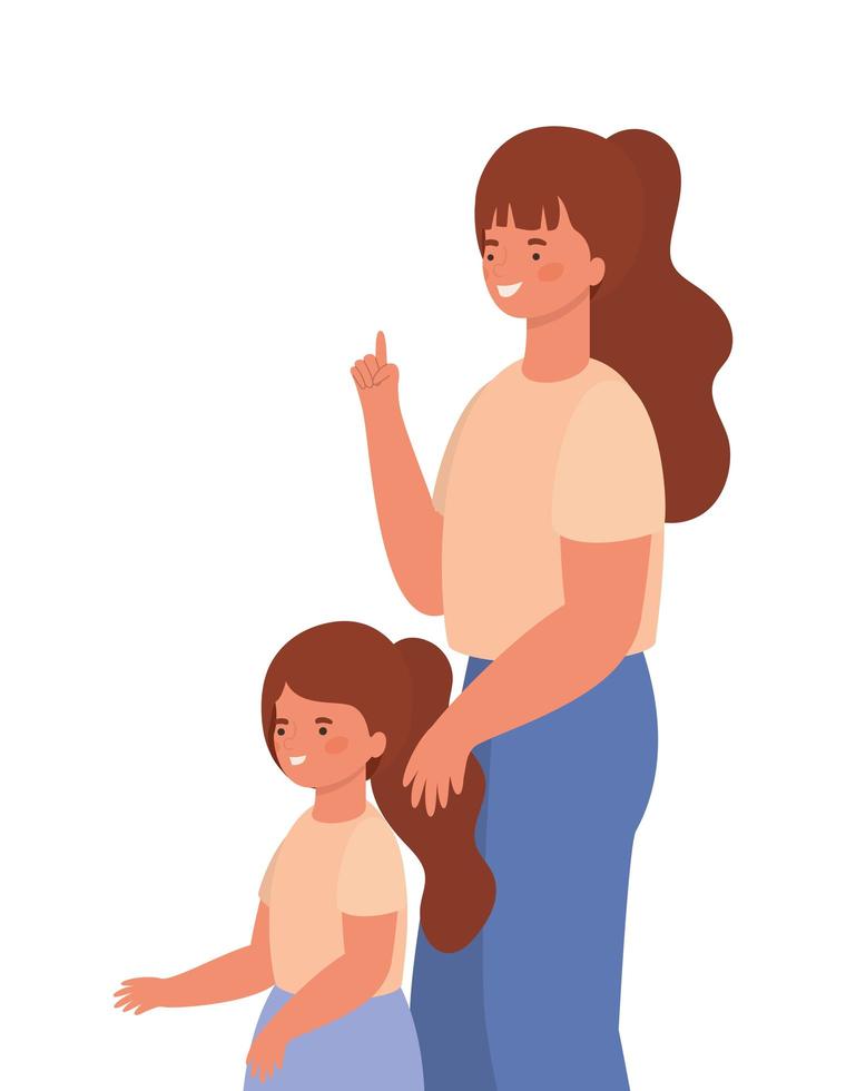 Mother with daughter vector design