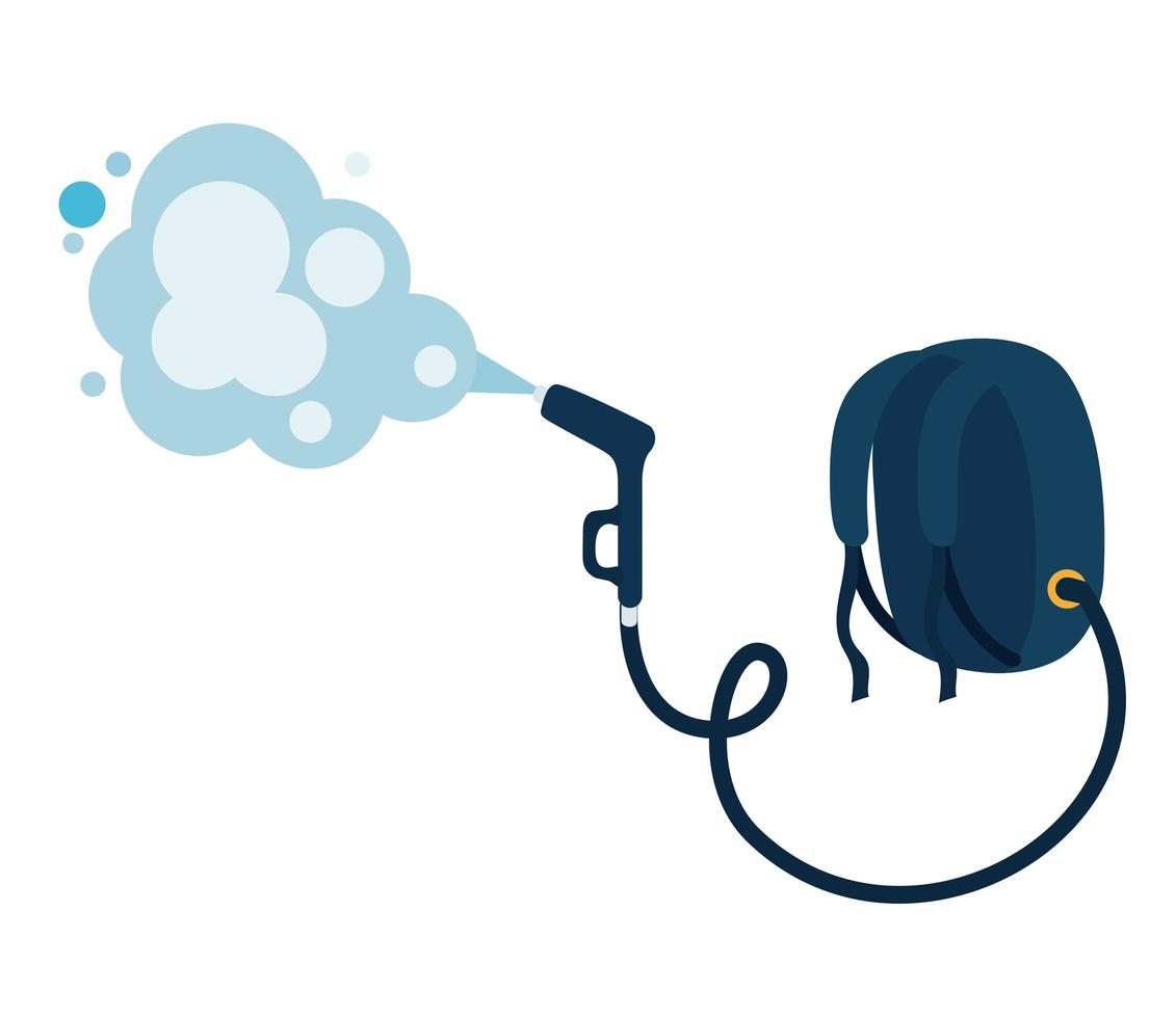 Bag with pulverizer spray hose and smoke vector design