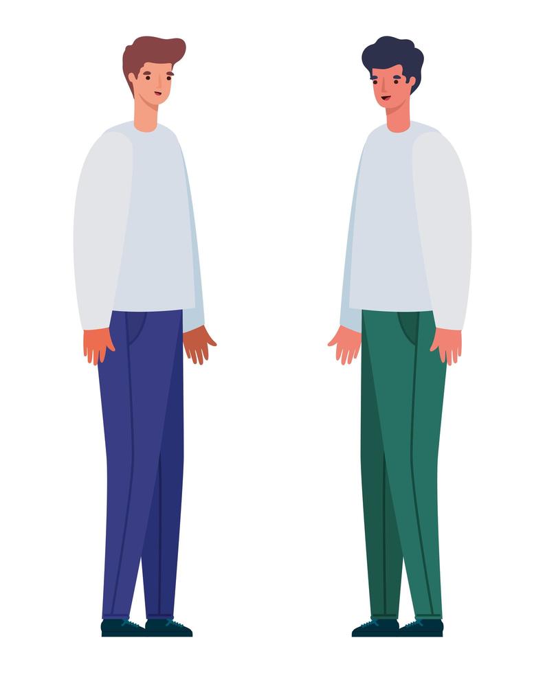 two men avatars vector design