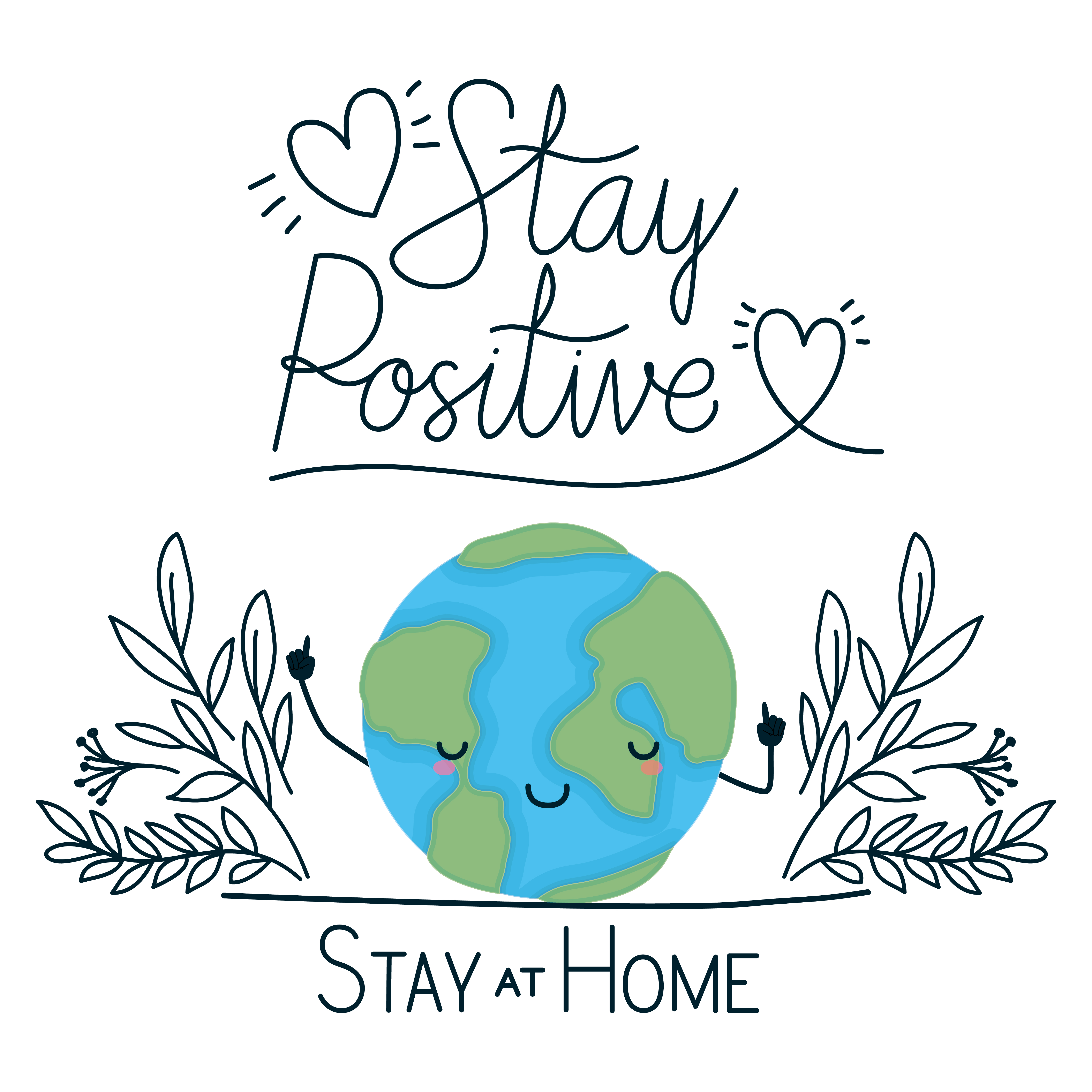kawaii world cartoon and stay positive and at home text vector design 1816168 Vector Art at Vecteezy kawaii world cartoon and stay positive and at home text vector design 1816168 Vector Art at Vecteezy