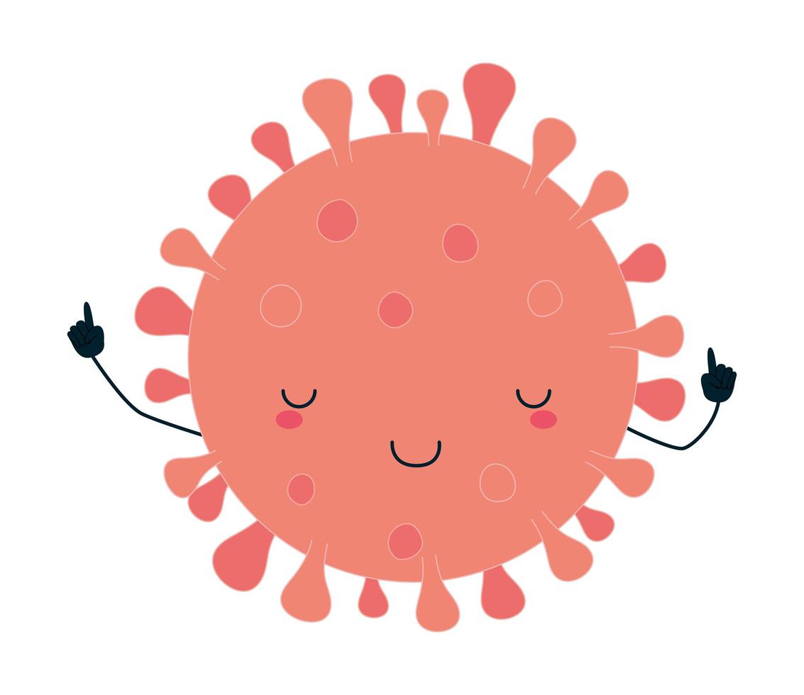 Covid 19 virus kawaii cartoon diseño vectorial vector