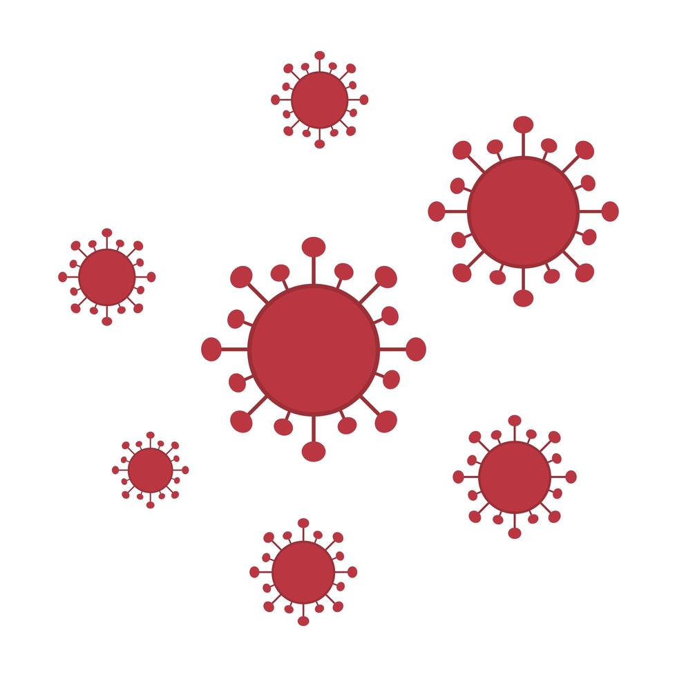 diseño de vector de virus covid 19 rojo