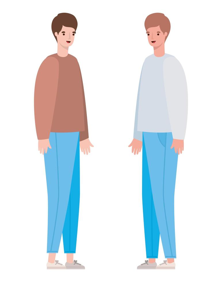 Men avatars cartoons vector design