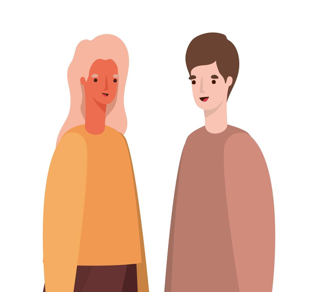 Woman and man avatar vector design