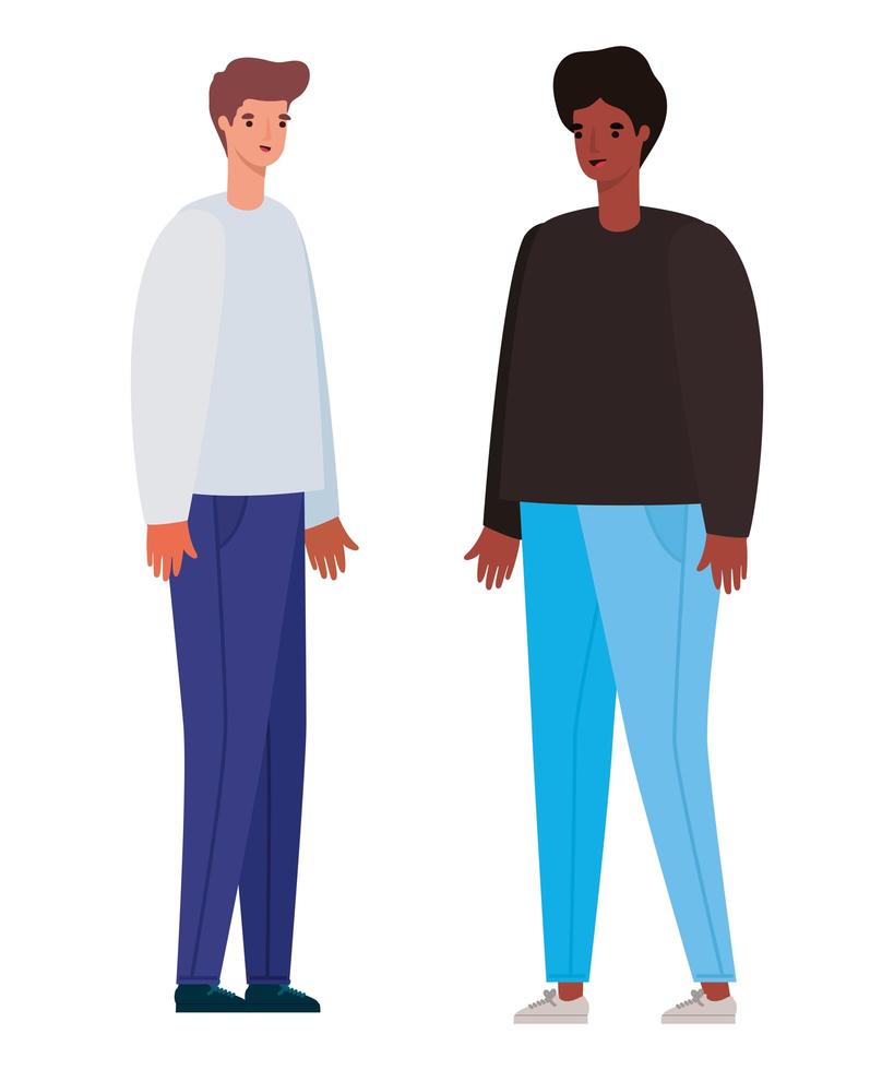 two men avatars vector design