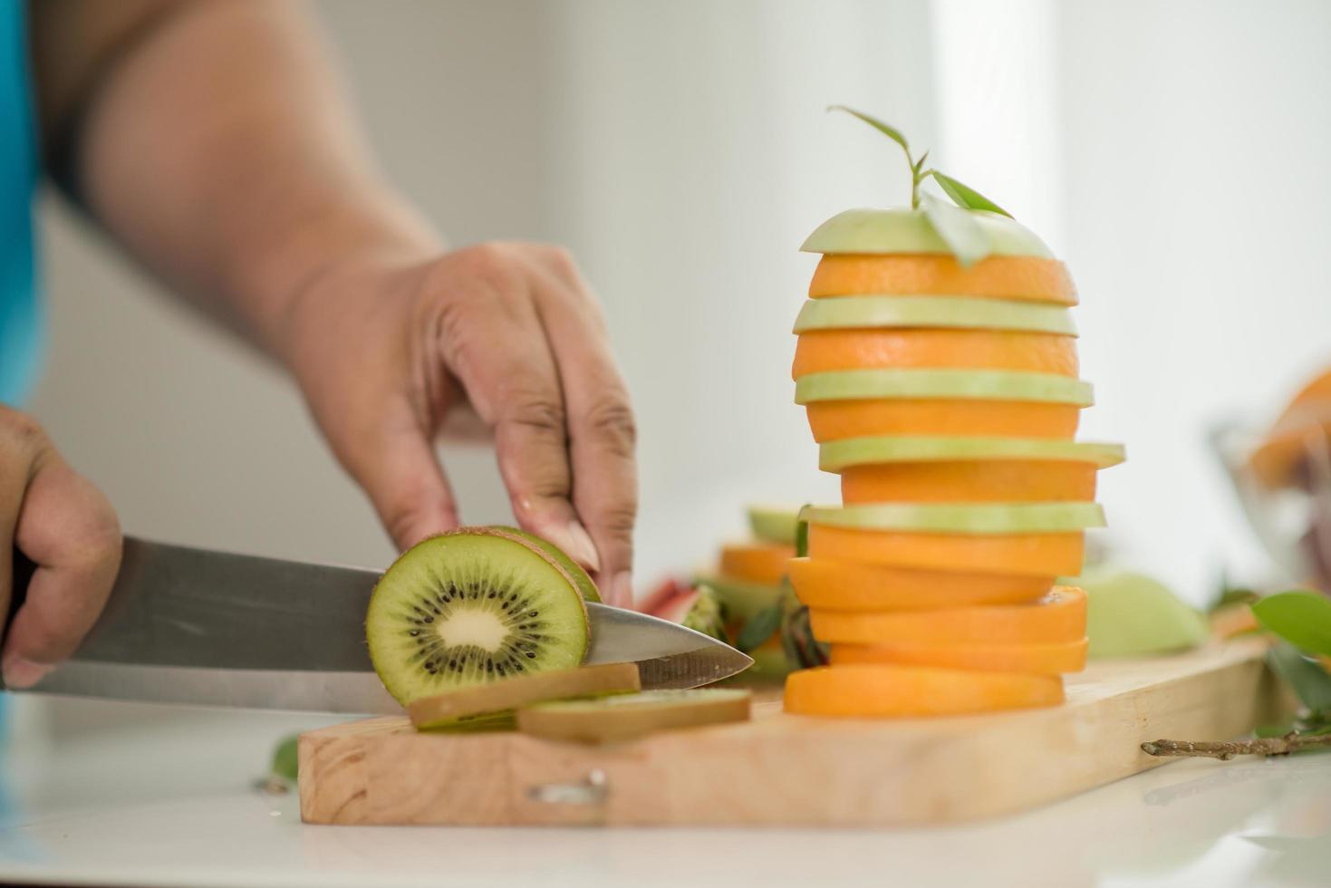 Fresh sliced kiwi fruit photo