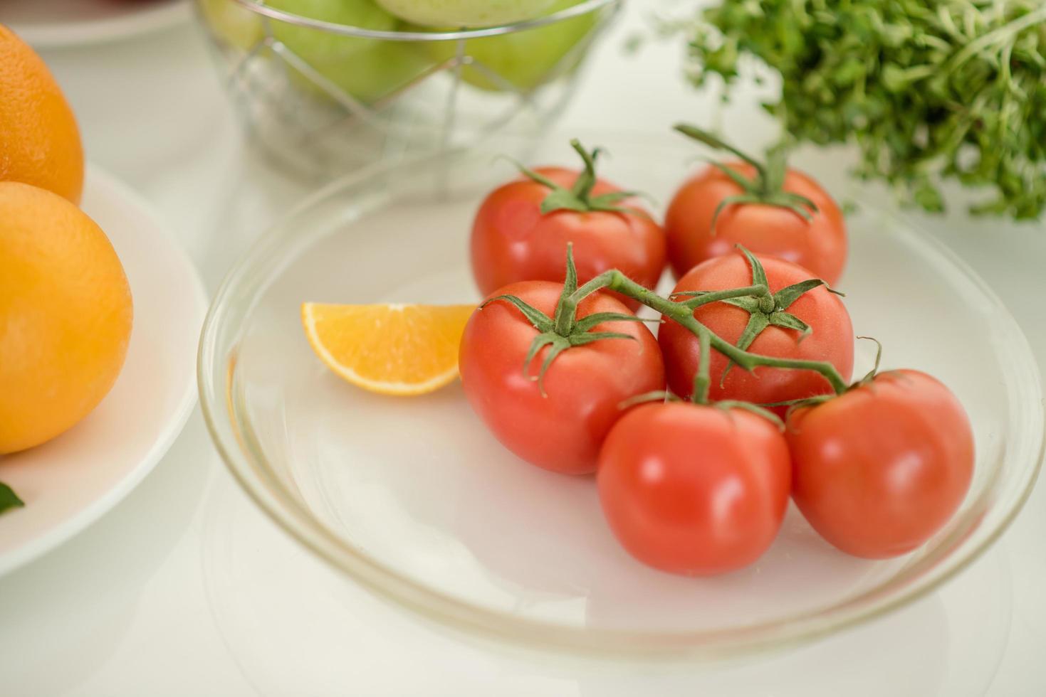Fresh ripe tomatoes photo