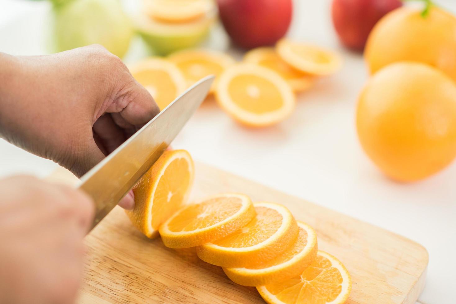 Fresh sliced oranges photo
