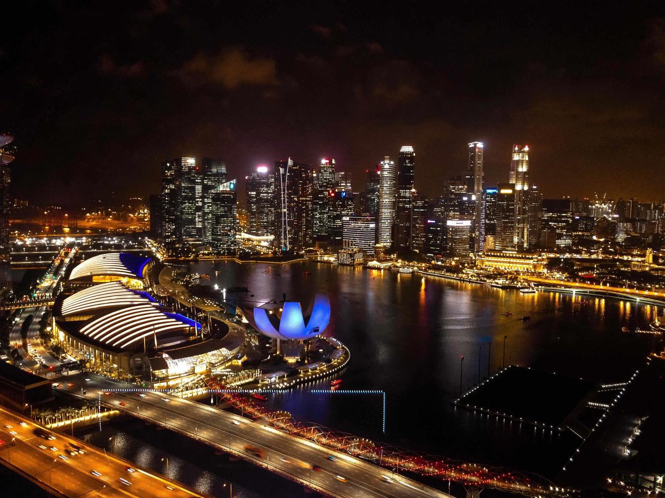 Singapur de noche foto