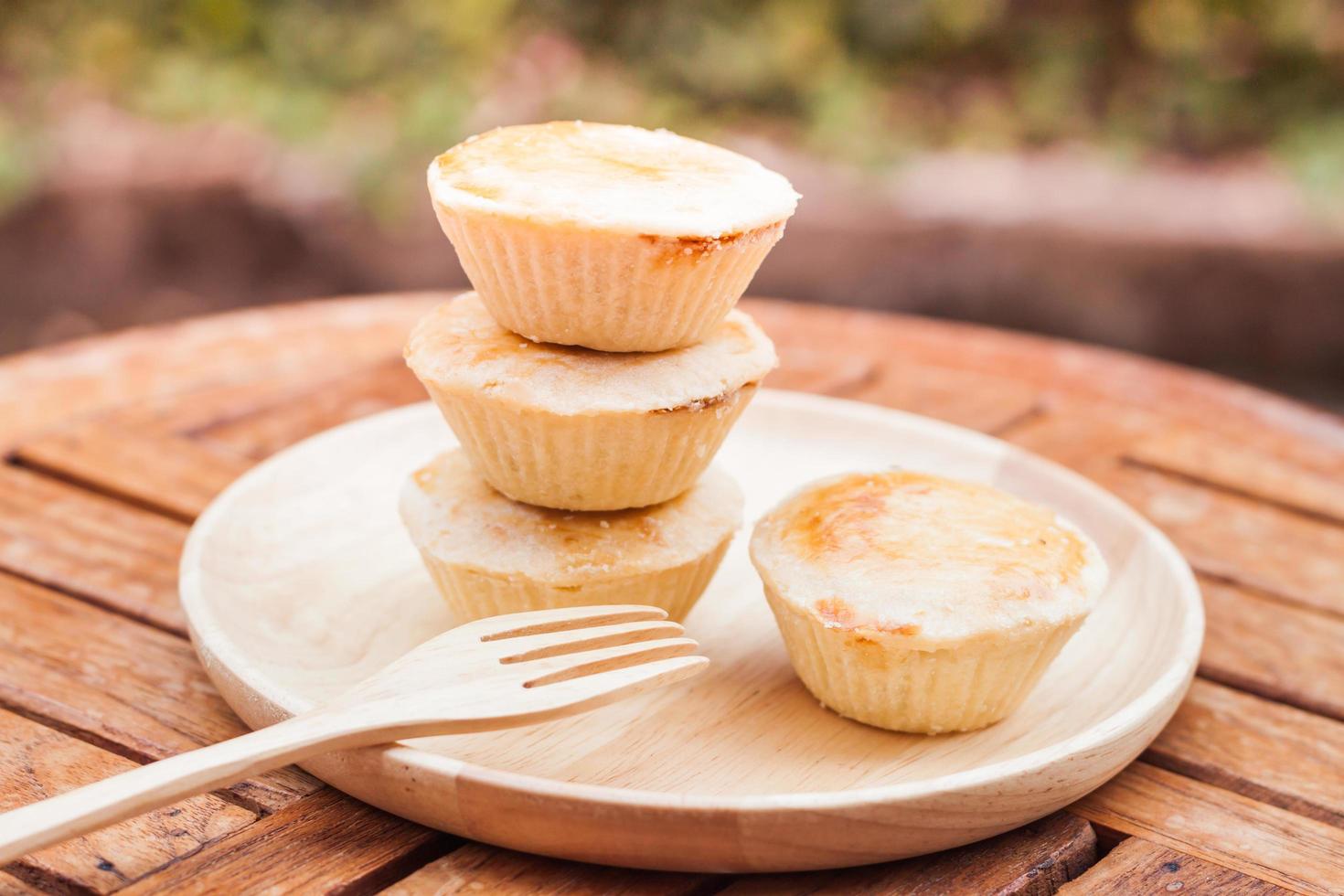 Close-up of cheesecakes photo