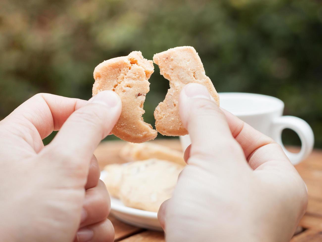 Breaking apart a cookie photo