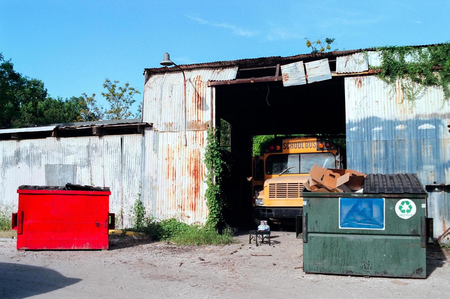 New Orleans bus and dumpsters photo