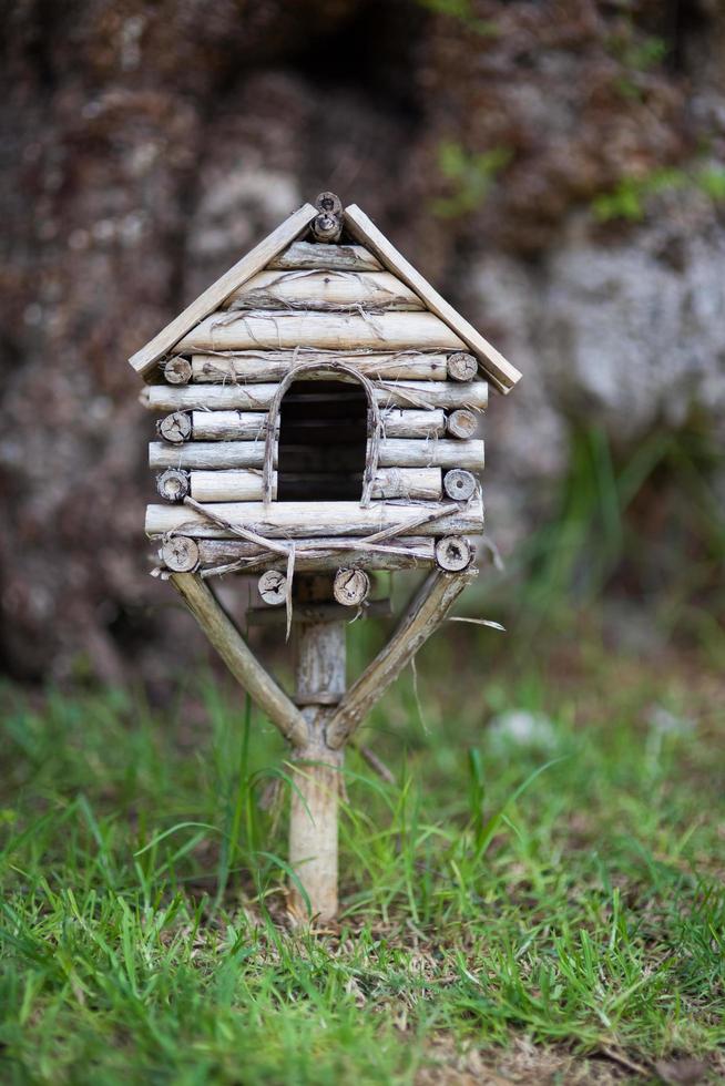 White wooden birdhouse photo