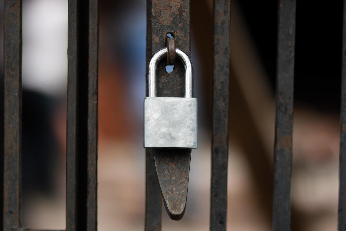 Large silver padlock photo