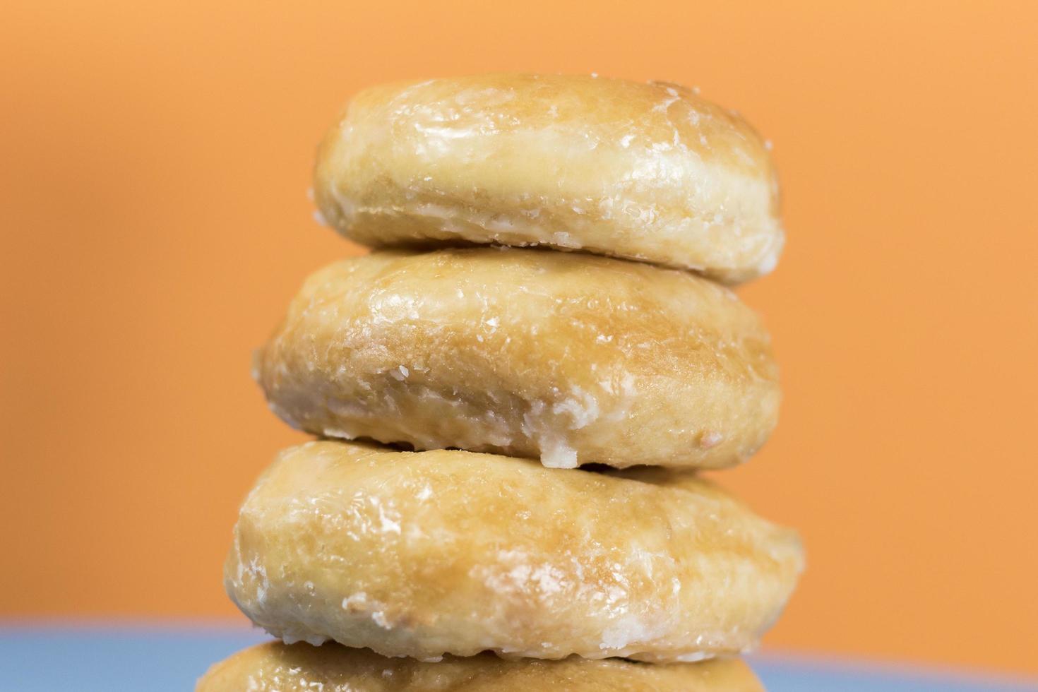 Stack of glazed doughnuts photo