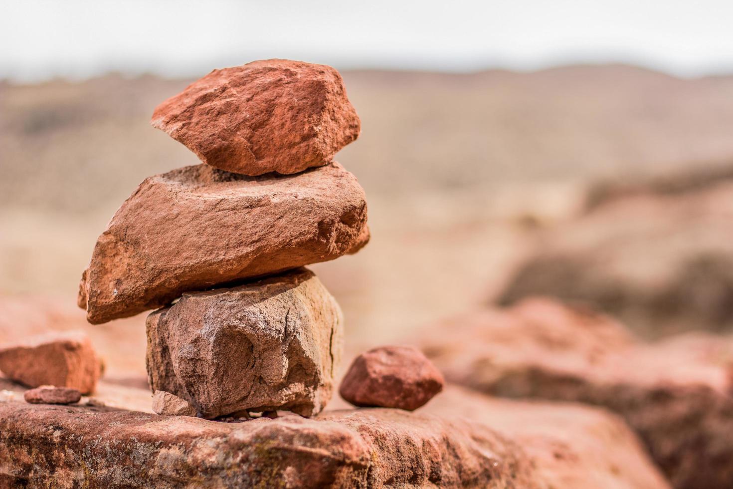 Stacked brown rocks photo