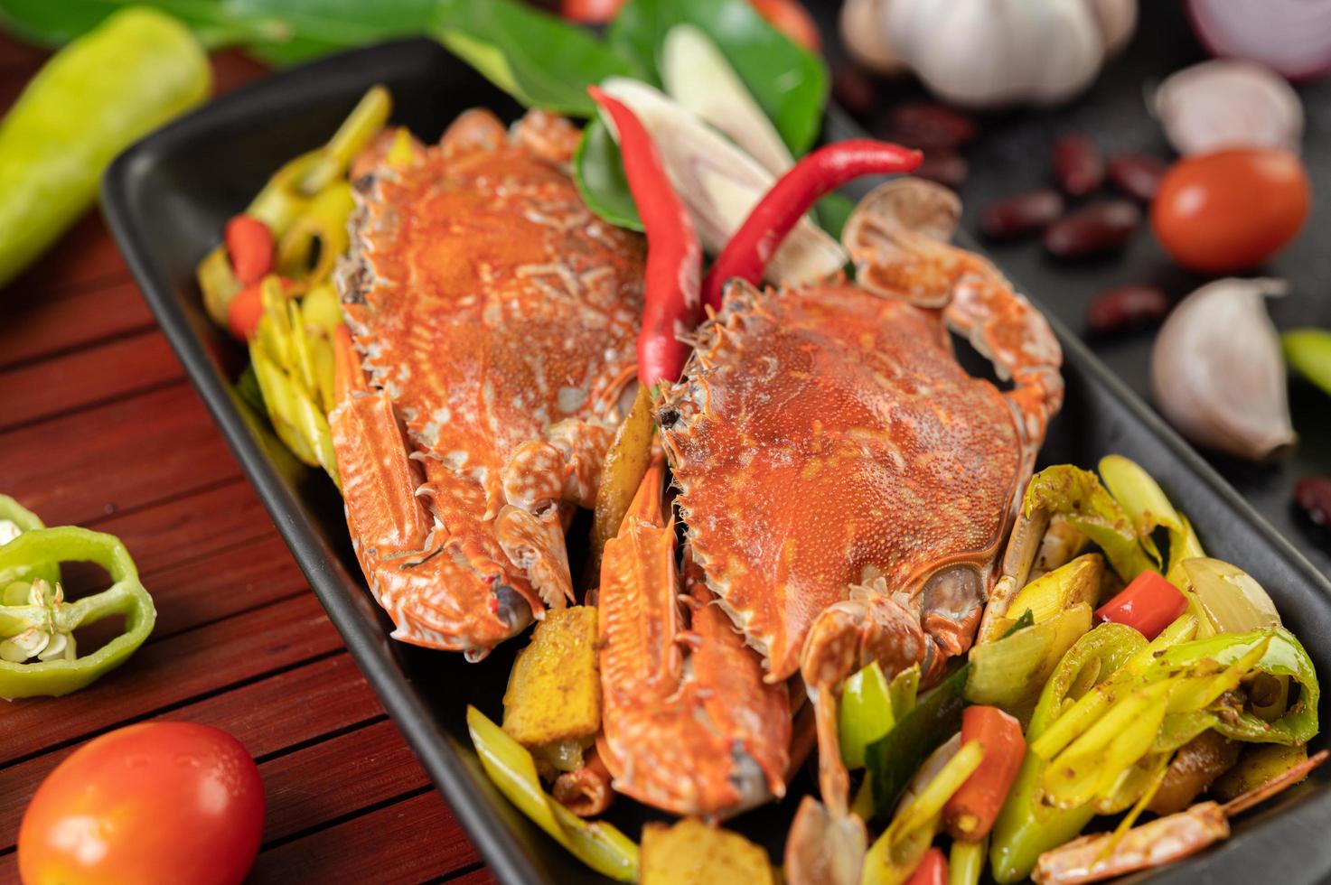 Stir-fried crab dish photo
