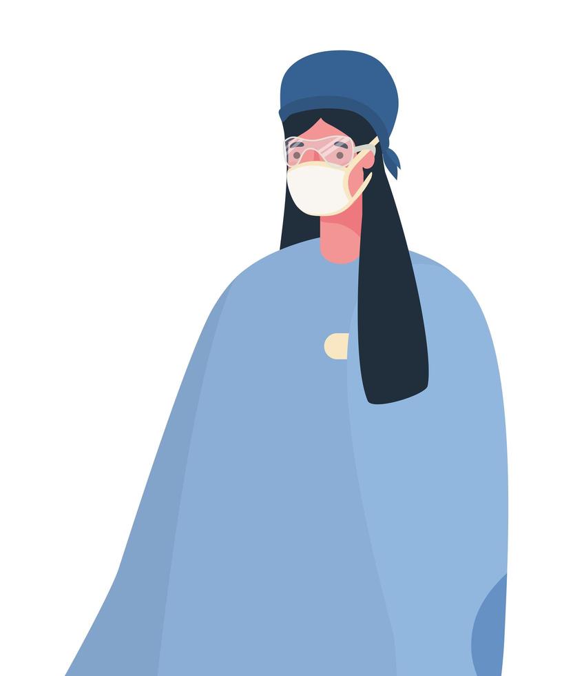 Female doctor with mask vector design