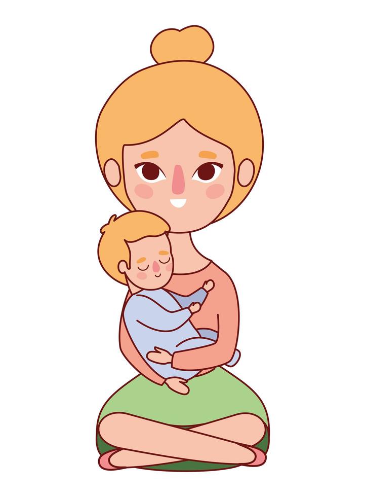 madre con diseño vectorial de bebé vector