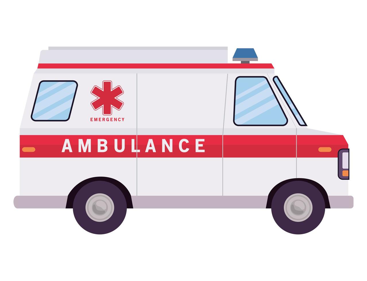 Ambulance paramedic car side view vector design