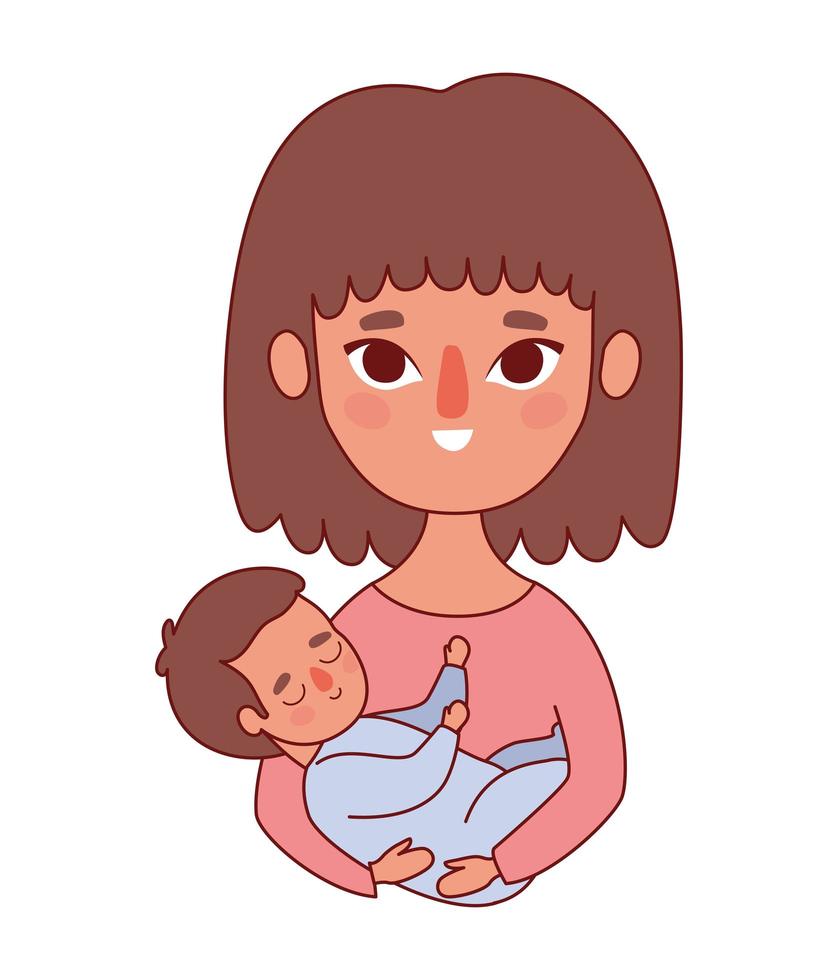 madre con diseño vectorial de bebé vector