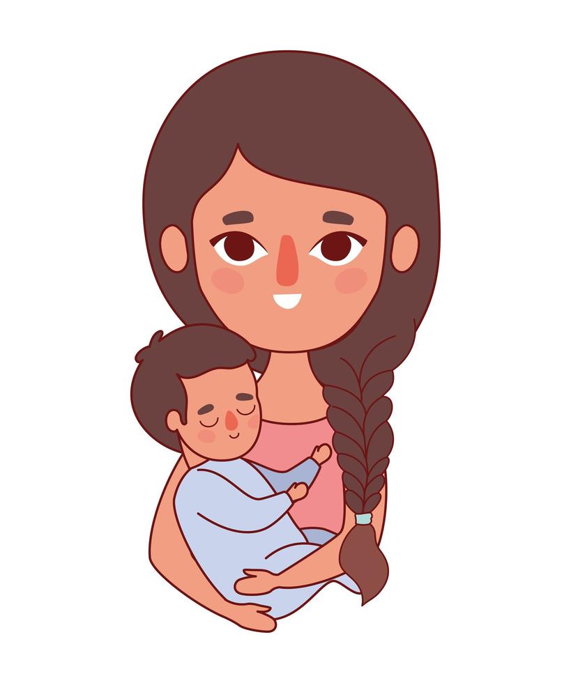 madre con diseño vectorial de bebé vector