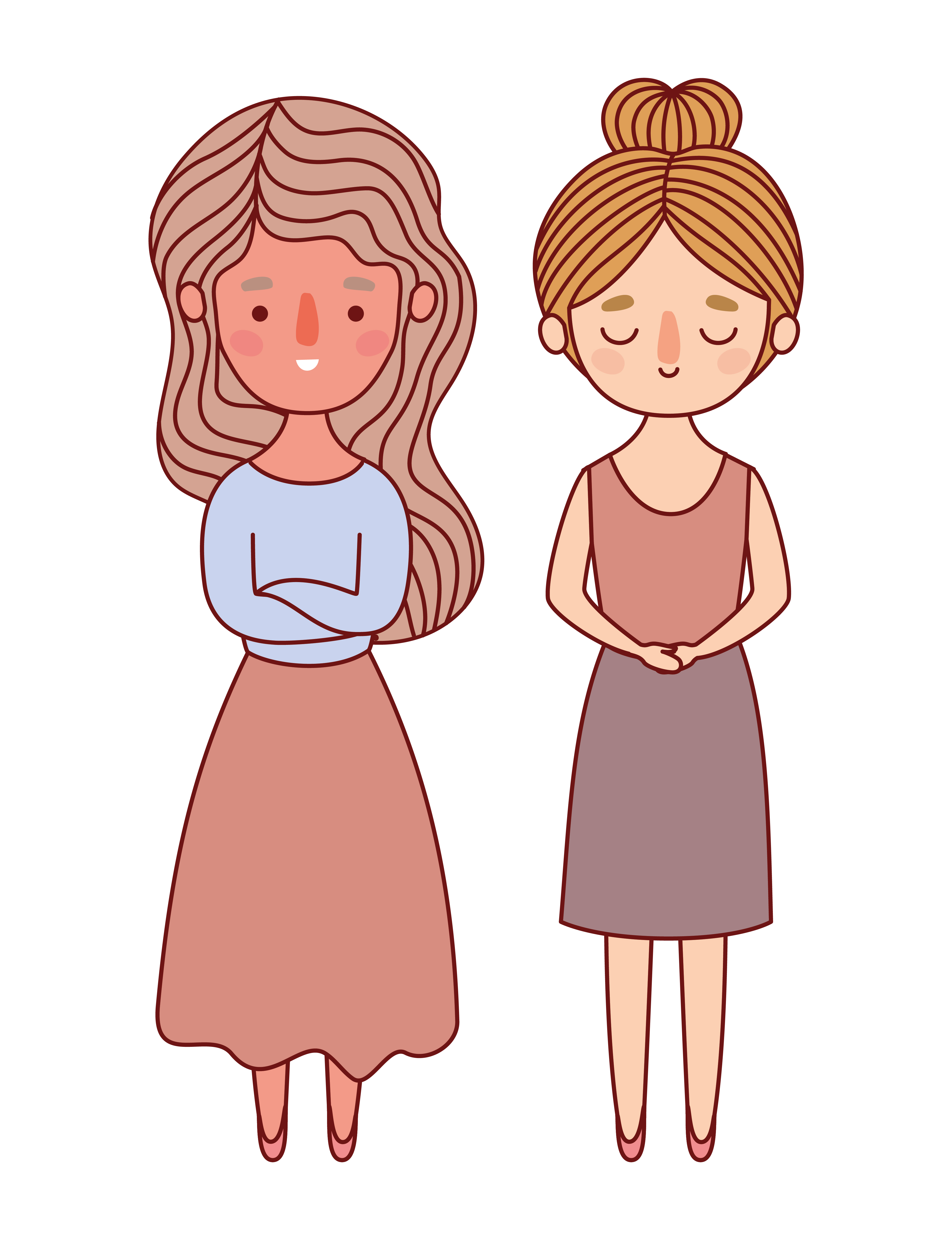 Two women avatars cartoons vector design 1818522 Vector Art at Vecteezy Two women avatars cartoons vector design 1818522 Vector Art at Vecteezy