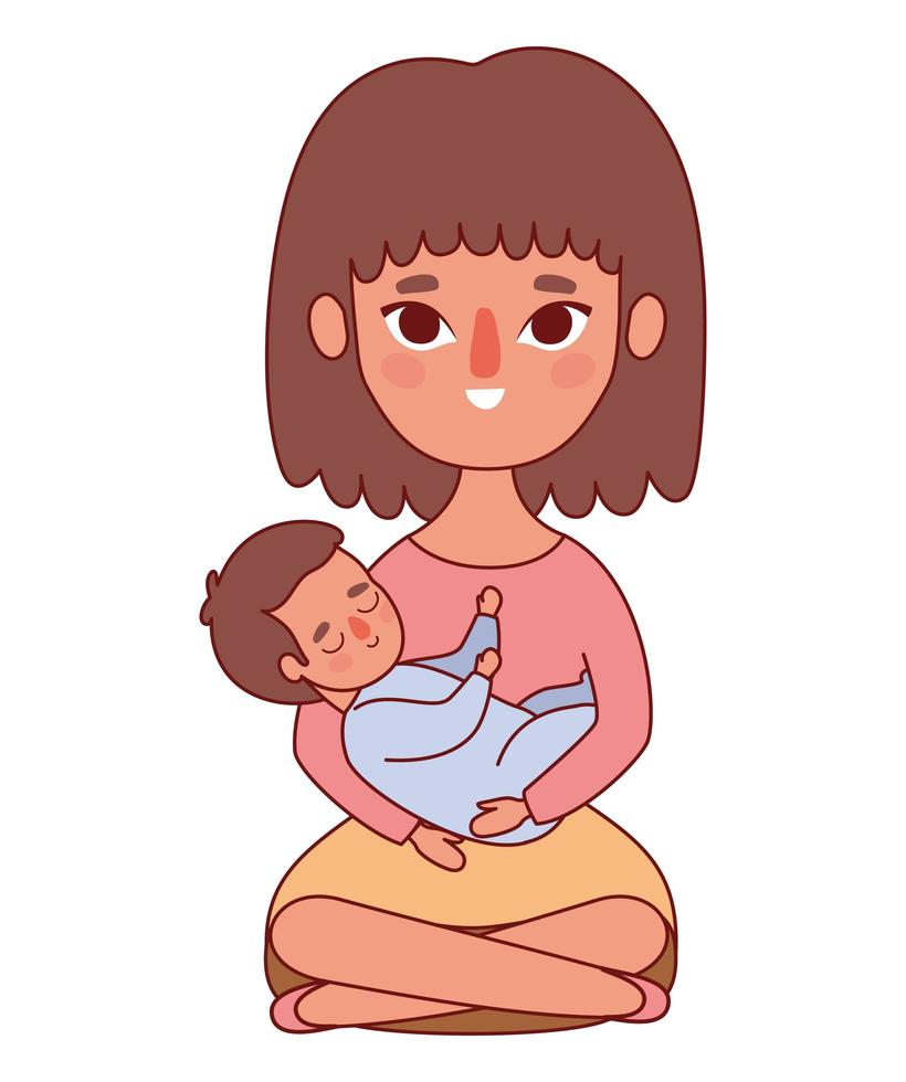 Mother with baby vector design