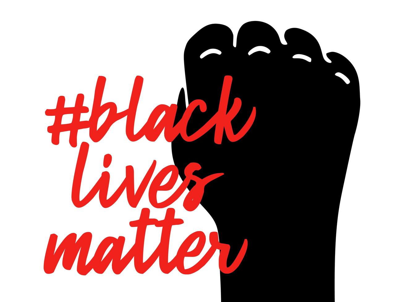 I Can't Breathe Slogan Black Lives Matter. Black Clenched Protest Fist vector