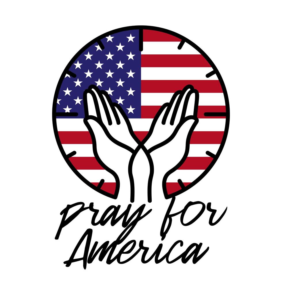 Pray for the USA, Black Lives Matter. Vector Stock Illustration.