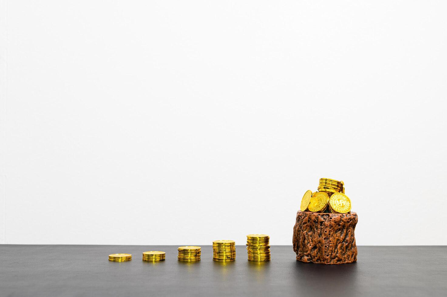 Concept of financial growth with coins photo