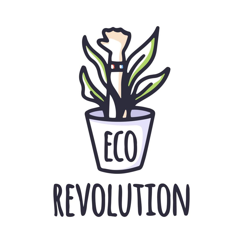 concepto de cartel verde creativo de protesta ecológica. símbolo de puño ecológico de la revolución verde. elemento de diseño de plantilla de logotipo de icono web. vector