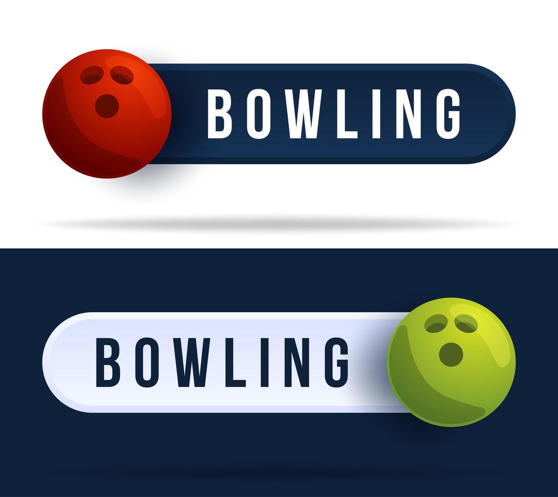 Bowling toggle switch buttons. vector