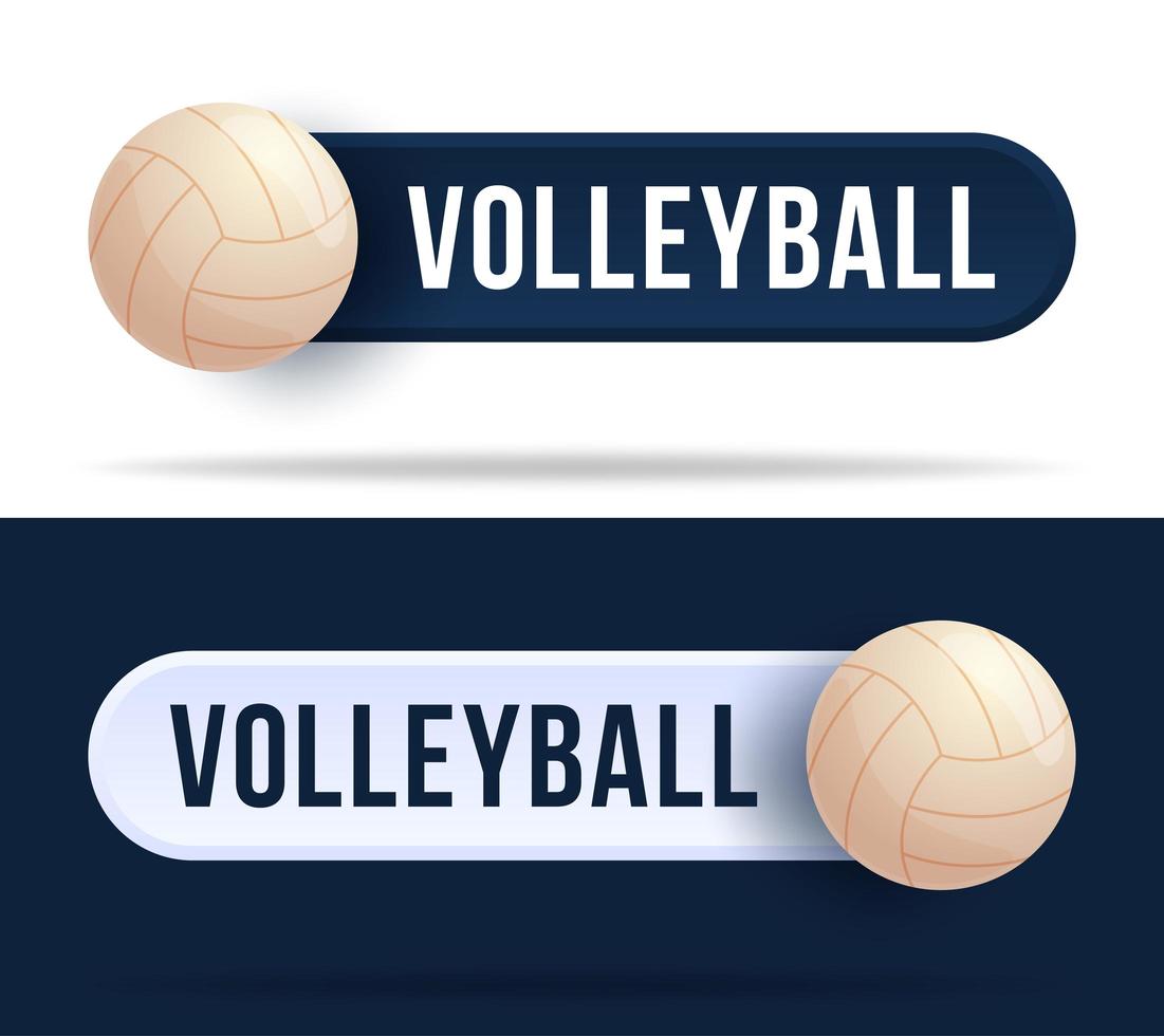 Volleyball toggle switch buttons. vector