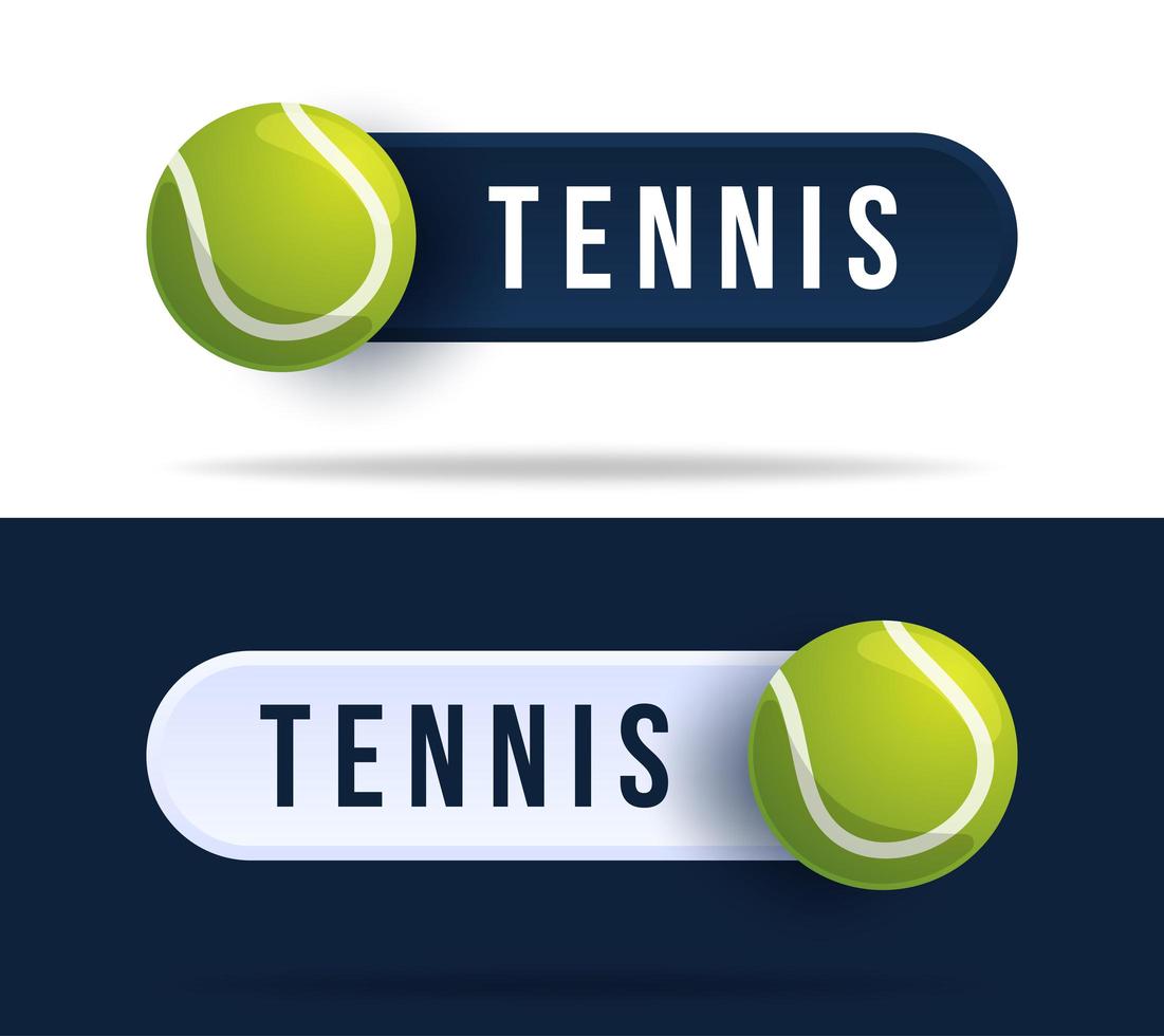 Tennis toggle switch buttons. vector