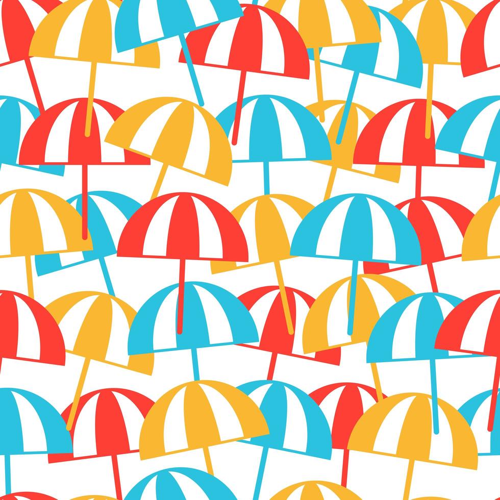 Colorful beach umbrellas seamless pattern. Summer background. Vector illustration